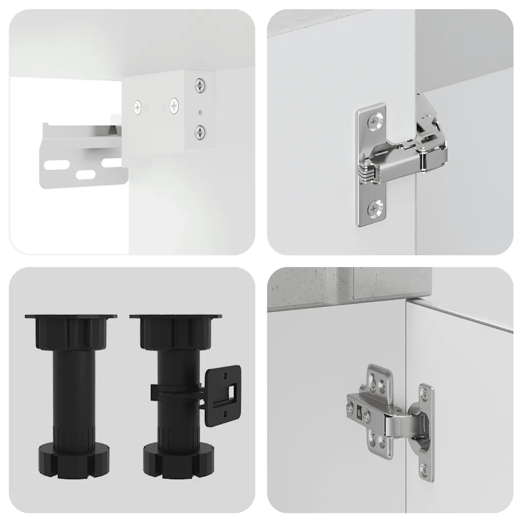 Set Mobili da Cucina 4 pz Lucca Grigio Cemento in Truciolato 3314865