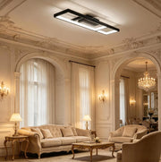 Plafoniera LED ULEVR 70x30 cm 43W 4600 lm dimmerabile 3000-6000K con telecomando, nera