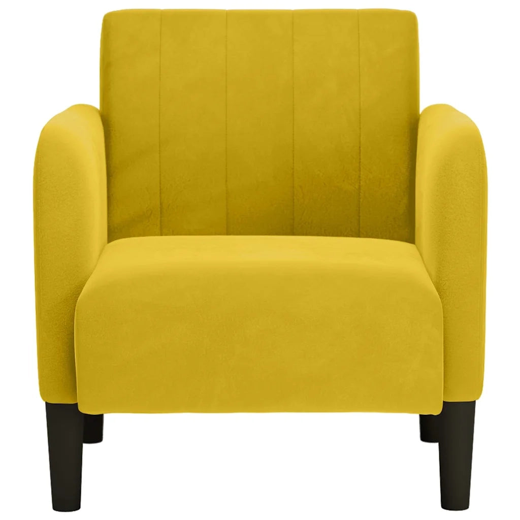 vidaXL Divano Sedia con Braccioli Giallo 54 cm in Velluto