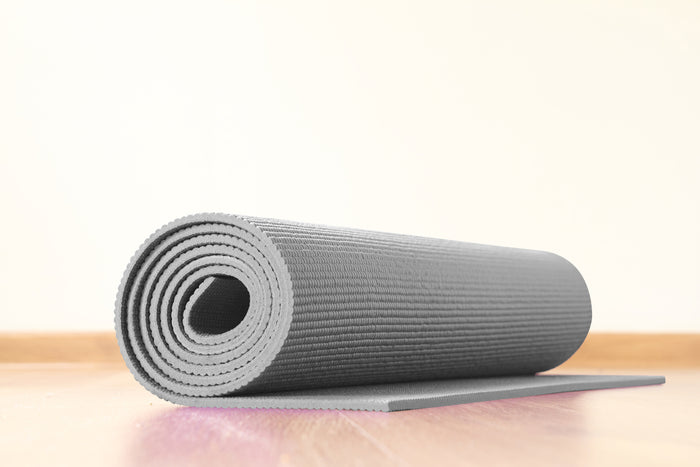 Tappetino Yoga Fitness Ginnastica Tappeto Palestra Antiscivolo Arrotolabile 61 x 173 Cm  - Grigio