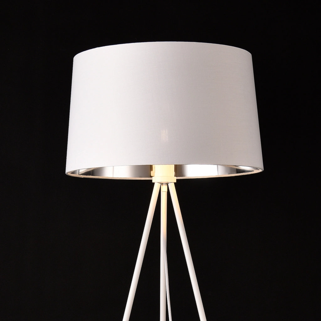 Lampada da Terra Manchester a Treppiede con Paralume Conico - Bianco lux.pro
