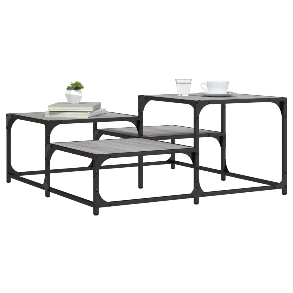 Tavolino Salotto Grigio Sonoma 87,5x87,5x40cm Legno Multistratocod mxl 86215
