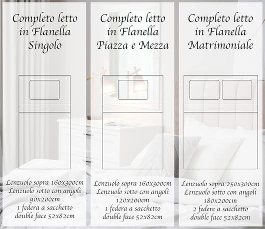 Completo Letto in Flanella Calda e Morbida Anti Pilling - Set Flanellato 3 Misure parure con Federe - Chalet Rosso - 2 Piazze