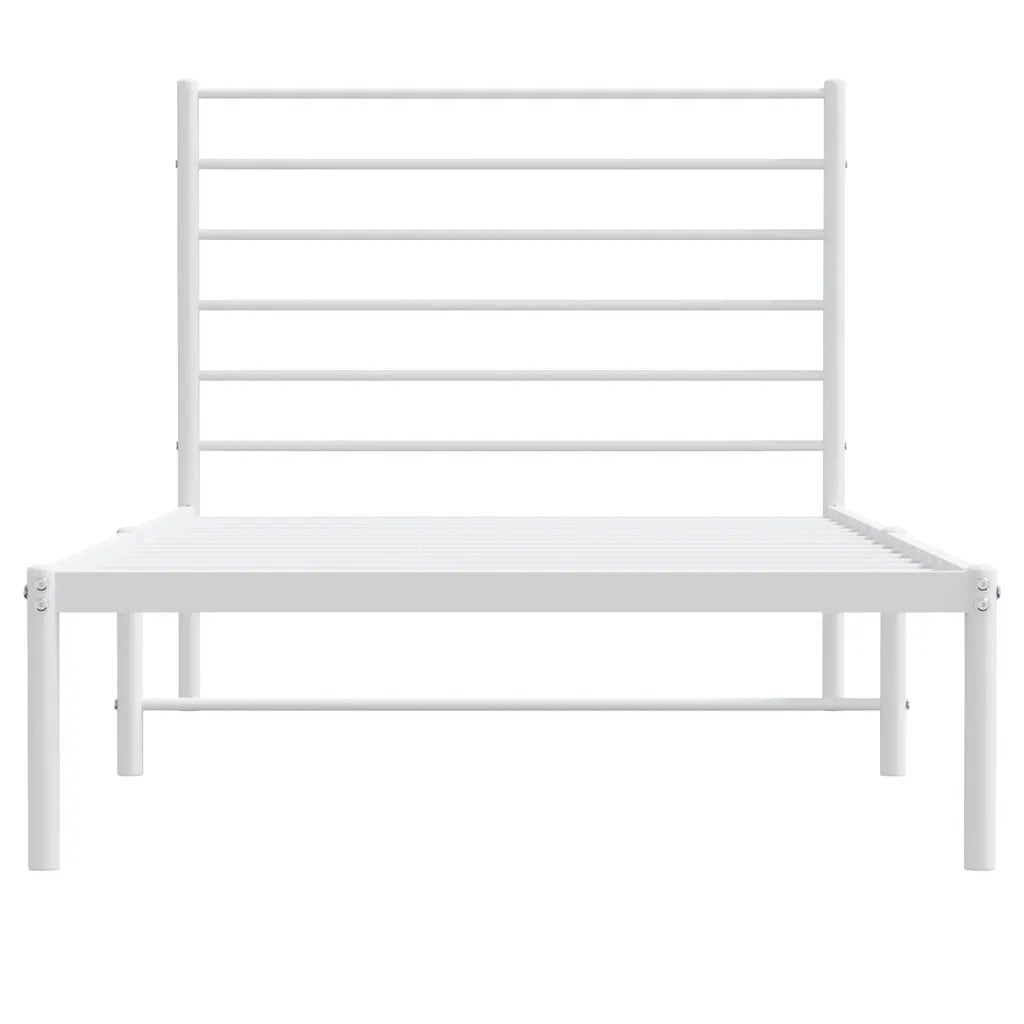 Giroletto con Testiera Metallo Bianco 80x200 cm