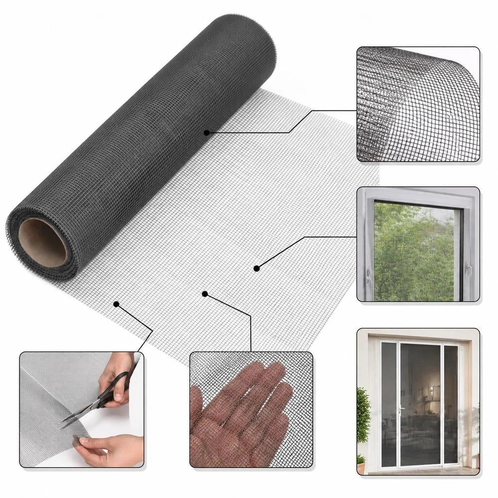 Fiberglass Fly Screen 112x1000 Cm Black