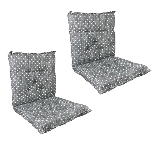 Set Cuscini Sedia Con Schienale Imbottiti Con Laccetti Banda Elastica 40 x 80 Cm CuoricinoPiombo - 2 Pezzi