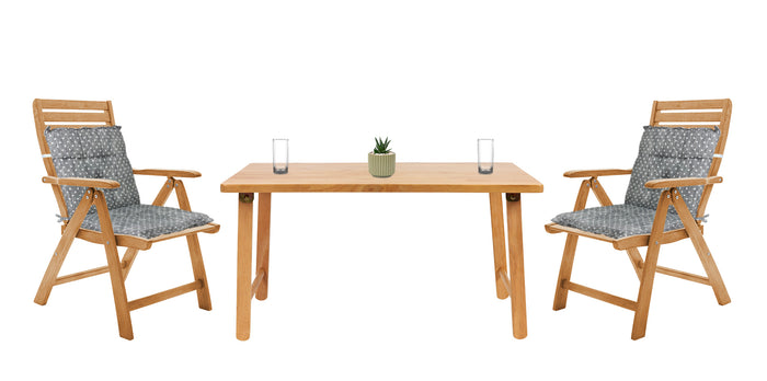 Set Cuscini Sedia Con Schienale Imbottiti Con Laccetti Banda Elastica 40 x 80 Cm CuoricinoPiombo - 2 Pezzi