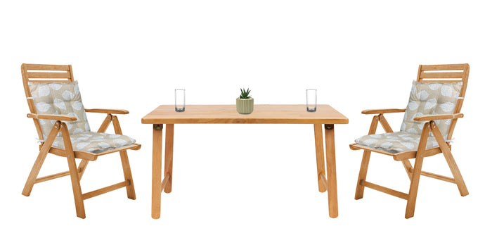 Set Cuscini Sedia Con Schienale Imbottiti Con Laccetti Banda Elastica 40 x 80 Cm FoliageBeige - 2 Pezzi