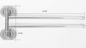 Porta asciugamani a muro due bracci in acciaio inox
