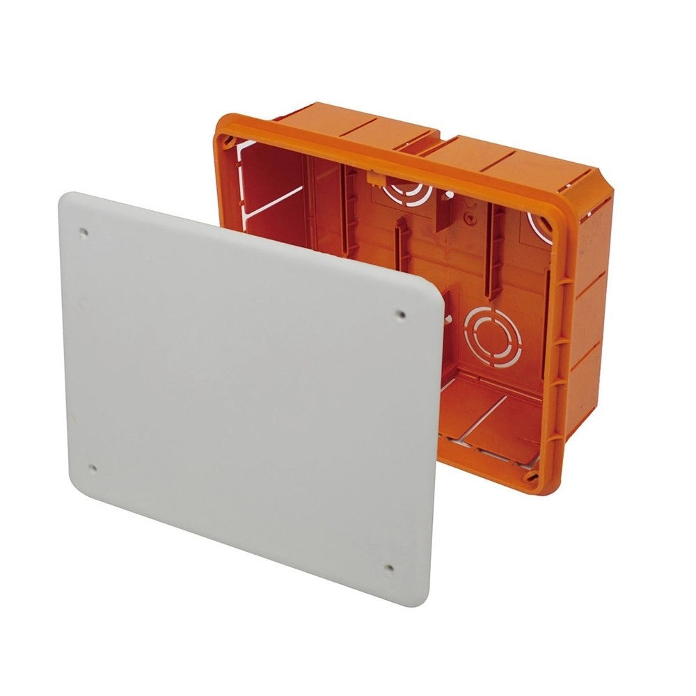 Trade Shop - Cassetta Di Derivazione Da Incasso Muro Ip40 Con Coperchio Viti 118x96x70mm 27005 -