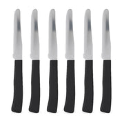 Coltelli da Tavola 24pz Manico in Polipropilene Doppia Affilatura 22cm Nero