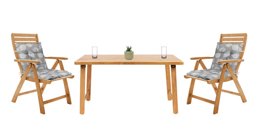 Set Cuscini Sedia Con Schienale Imbottiti Con Laccetti Banda Elastica 40 x 80 Cm FoliageGrigio - 4 Pezzi