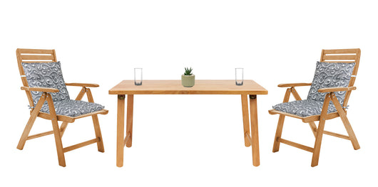 Set Cuscini Sedia Con Schienale Imbottiti Con Laccetti Banda Elastica 40 x 80 Cm InalayGrigio - 4 Pezzi