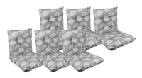 Set Cuscini Sedia Con Schienale Imbottiti Con Laccetti Banda Elastica 40 x 80 Cm FoliageGrigio - 6 Pezzi