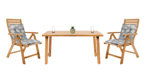 Set Cuscini Sedia Con Schienale Imbottiti Con Laccetti Banda Elastica 40 x 80 Cm FoliageGrigio - 6 Pezzi