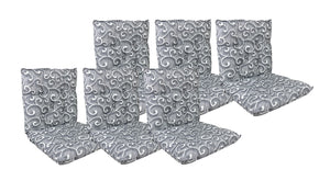 Set Cuscini Sedia Con Schienale Imbottiti Con Laccetti Banda Elastica 40 x 80 Cm InalayGrigio - 6 Pezzi