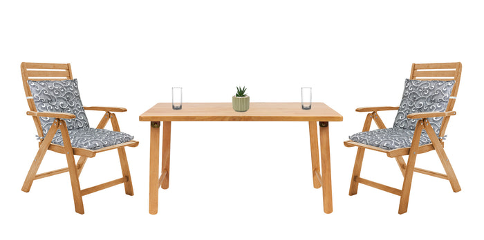 Set Cuscini Sedia Con Schienale Imbottiti Con Laccetti Banda Elastica 40 x 80 Cm InalayGrigio - 6 Pezzi