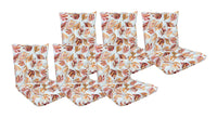 Set Cuscini Sedia Con Schienale Imbottiti Con Laccetti Banda Elastica 40 x 80 Cm LeafletsArancio - 6 Pezzi