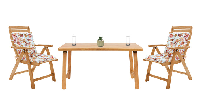 Set Cuscini Sedia Con Schienale Imbottiti Con Laccetti Banda Elastica 40 x 80 Cm LeafletsArancio - 6 Pezzi