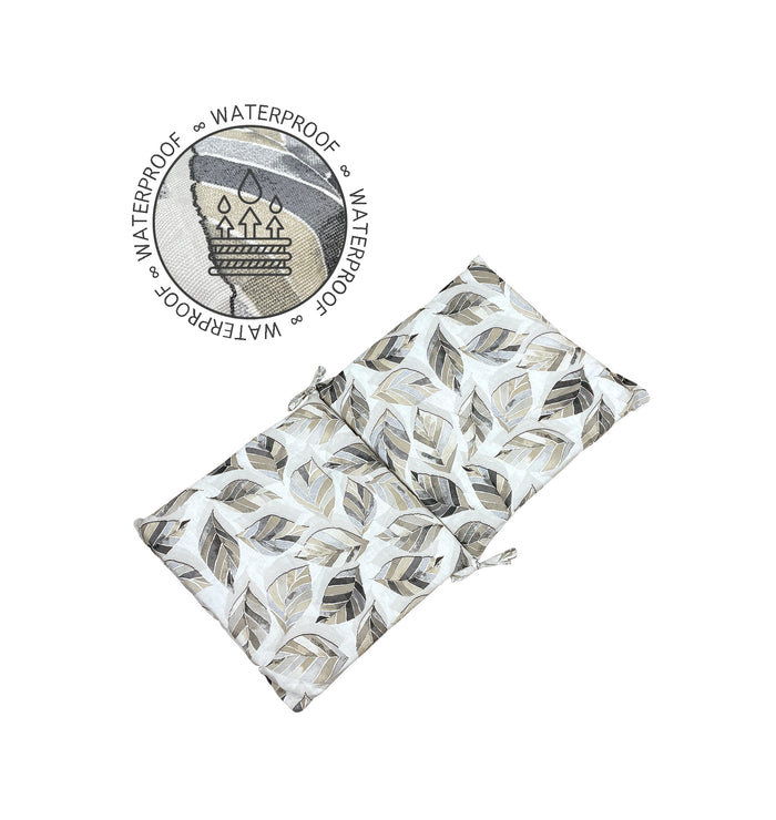 Set Cuscini Sedia Con Schienale Imbottiti Con Laccetti Banda Elastica 40 x 80 Cm LeafletsBeige - 6 Pezzi