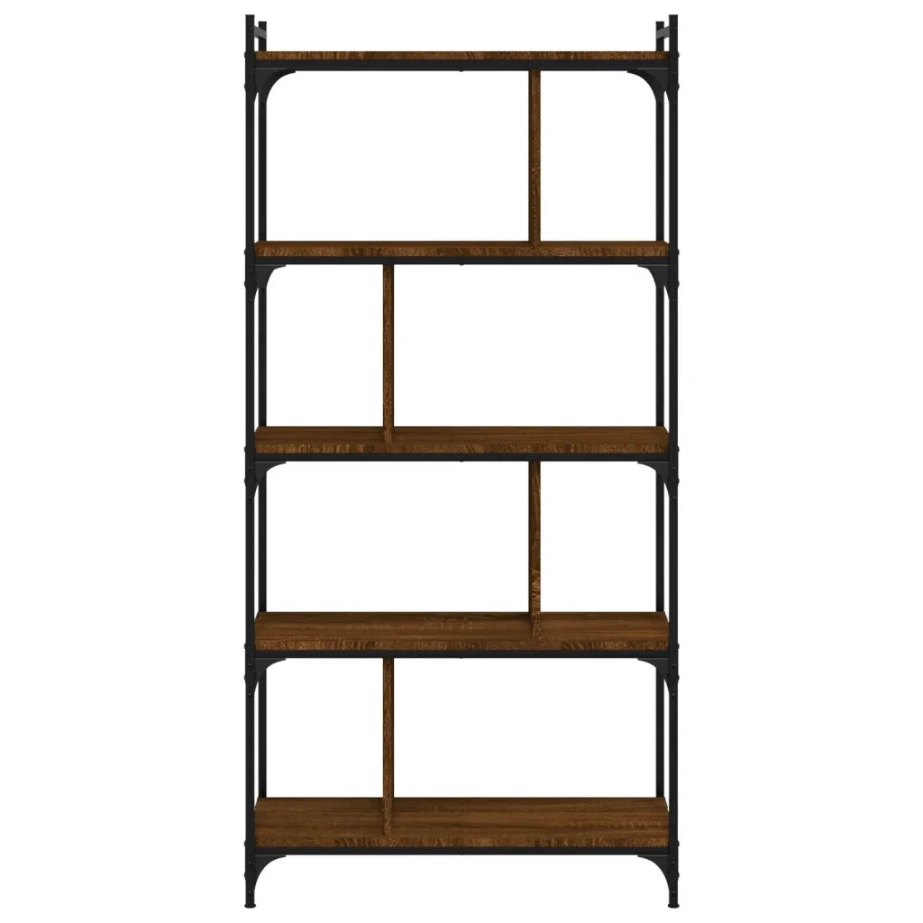 Libreria Rovere Marrone 5 Ripiani 76x32x158cm Legno Multistrato