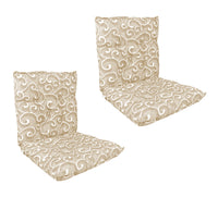 Set Cuscini Sedia Con Schienale Imbottiti Con Laccetti Banda Elastica 40 x 80 Cm InlayBeige - 2 Pezzi
