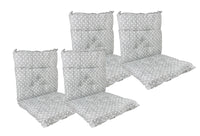 Set Cuscini Sedia Con Schienale Imbottiti Con Laccetti Banda Elastica 40 x 80 Cm CuoricinoGrigio - 4 Pezzi