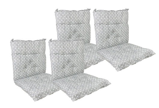 Set Cuscini Sedia Con Schienale Imbottiti Con Laccetti Banda Elastica 40 x 80 Cm CuoricinoGrigio - 4 Pezzi