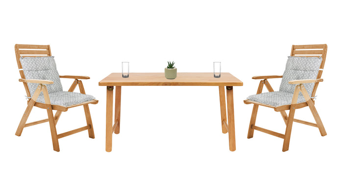 Set Cuscini Sedia Con Schienale Imbottiti Con Laccetti Banda Elastica 40 x 80 Cm CuoricinoGrigio - 4 Pezzi