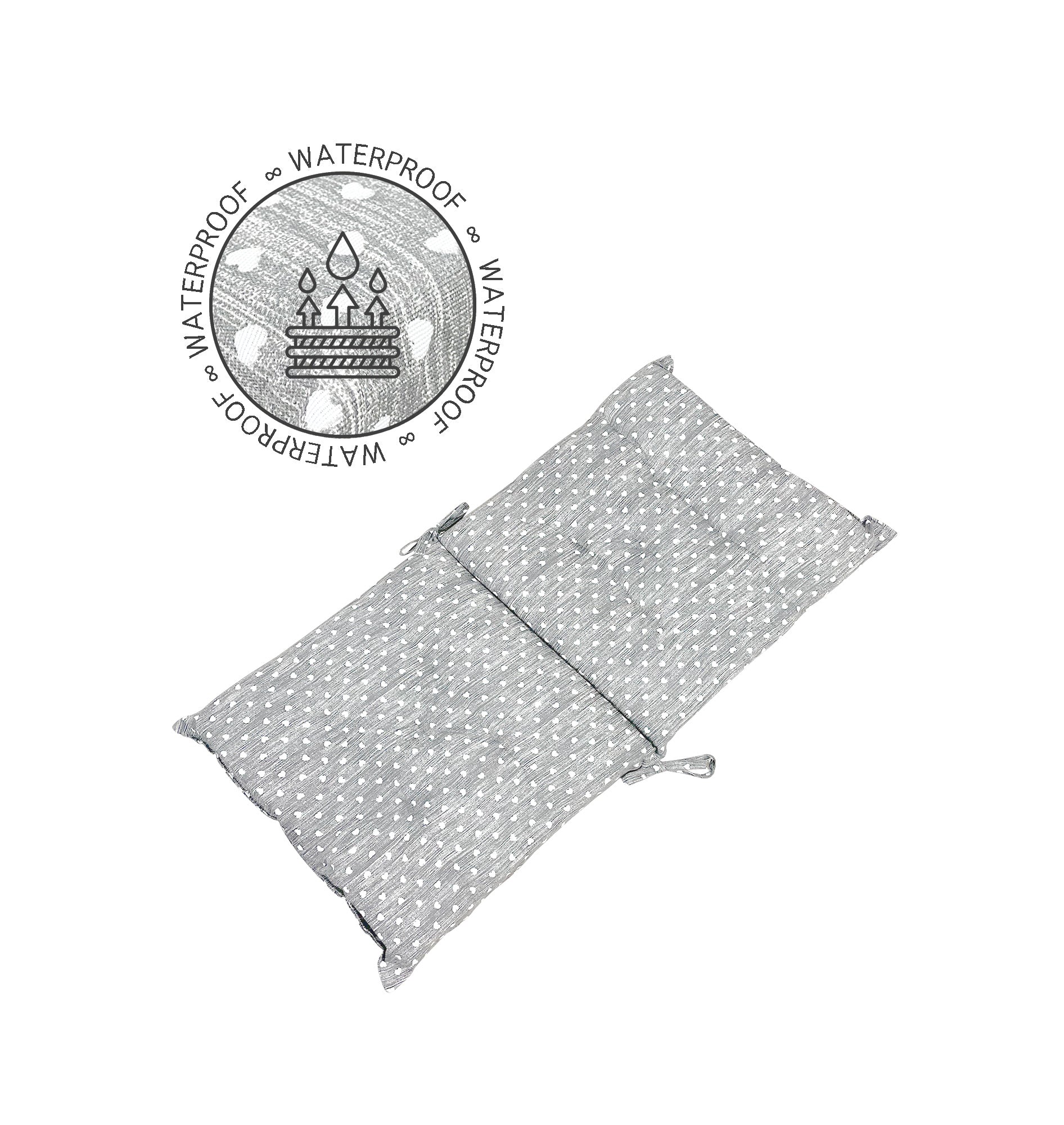 Set Cuscini Sedia Con Schienale Imbottiti Con Laccetti Banda Elastica 40 x 80 Cm CuoricinoGrigio - 4 Pezzi