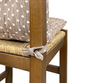 Set Cuscini Sedia Con Schienale Imbottiti Con Laccetti Banda Elastica 40 x 80 Cm CuoricinoMarrone - 6 Pezzi