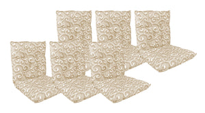Set Cuscini Sedia Con Schienale Imbottiti Con Laccetti Banda Elastica 40 x 80 Cm InlayBeige - 6 Pezzi