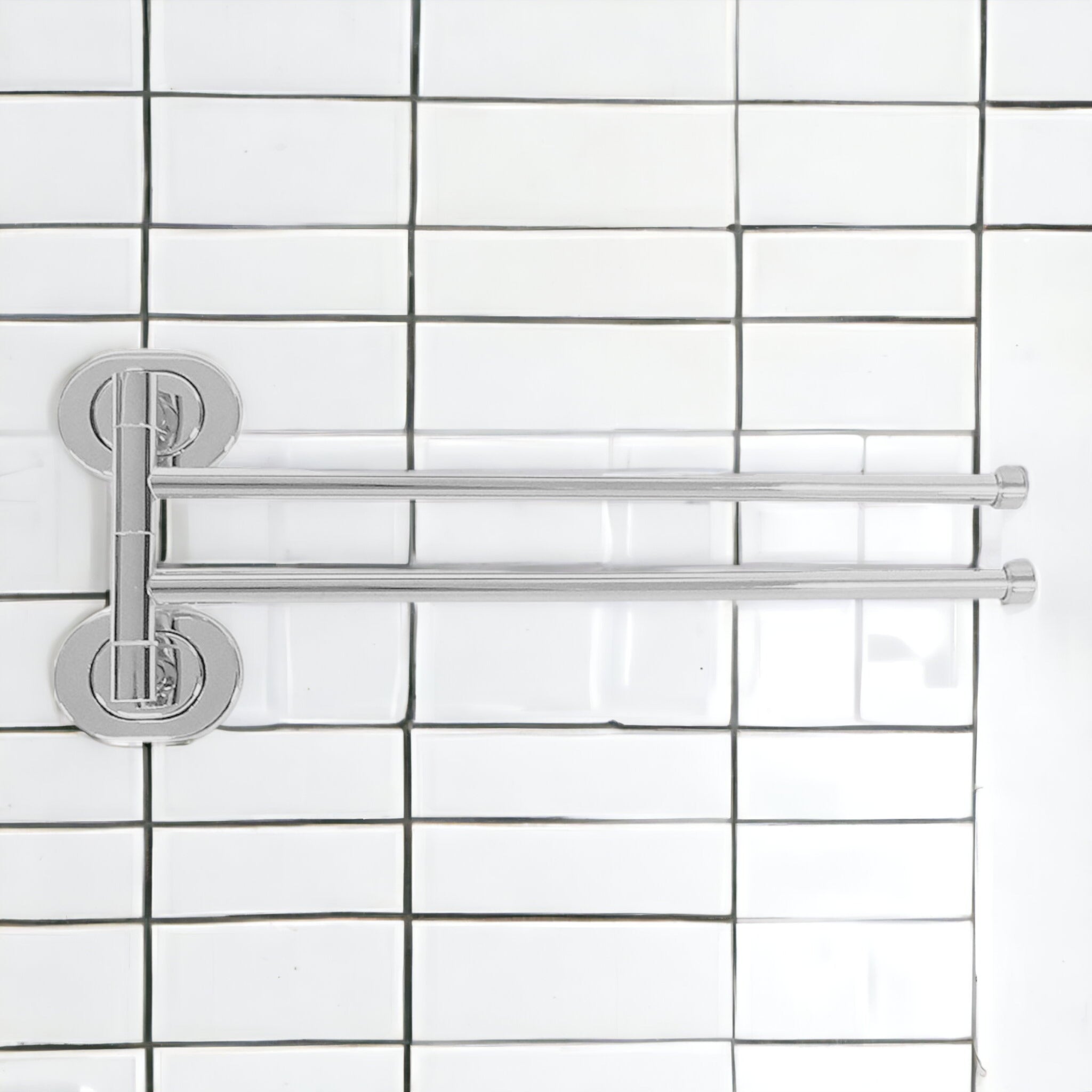 Porta asciugamani a muro due bracci in acciaio inox