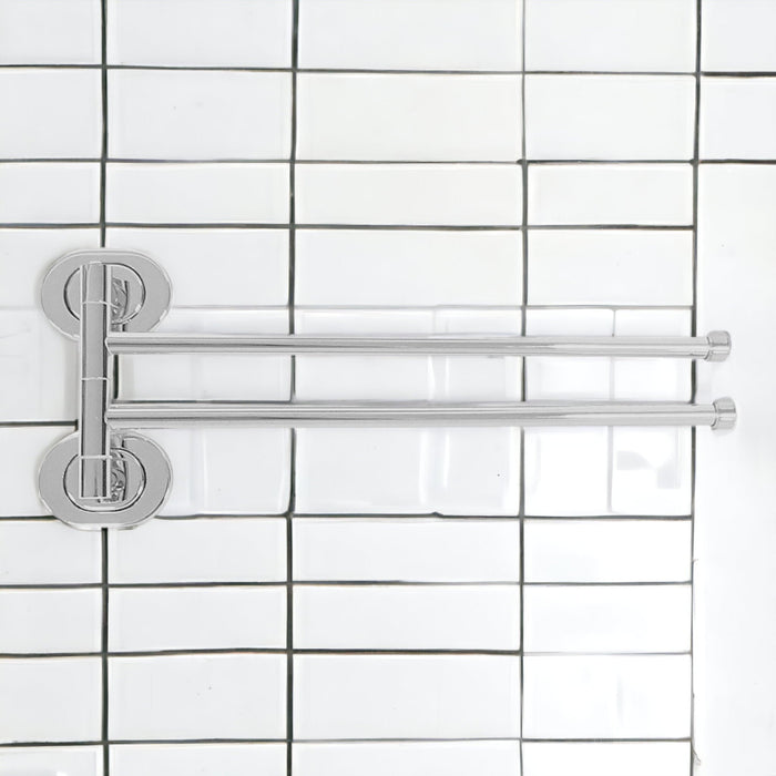 Porta asciugamani a muro due bracci in acciaio inox