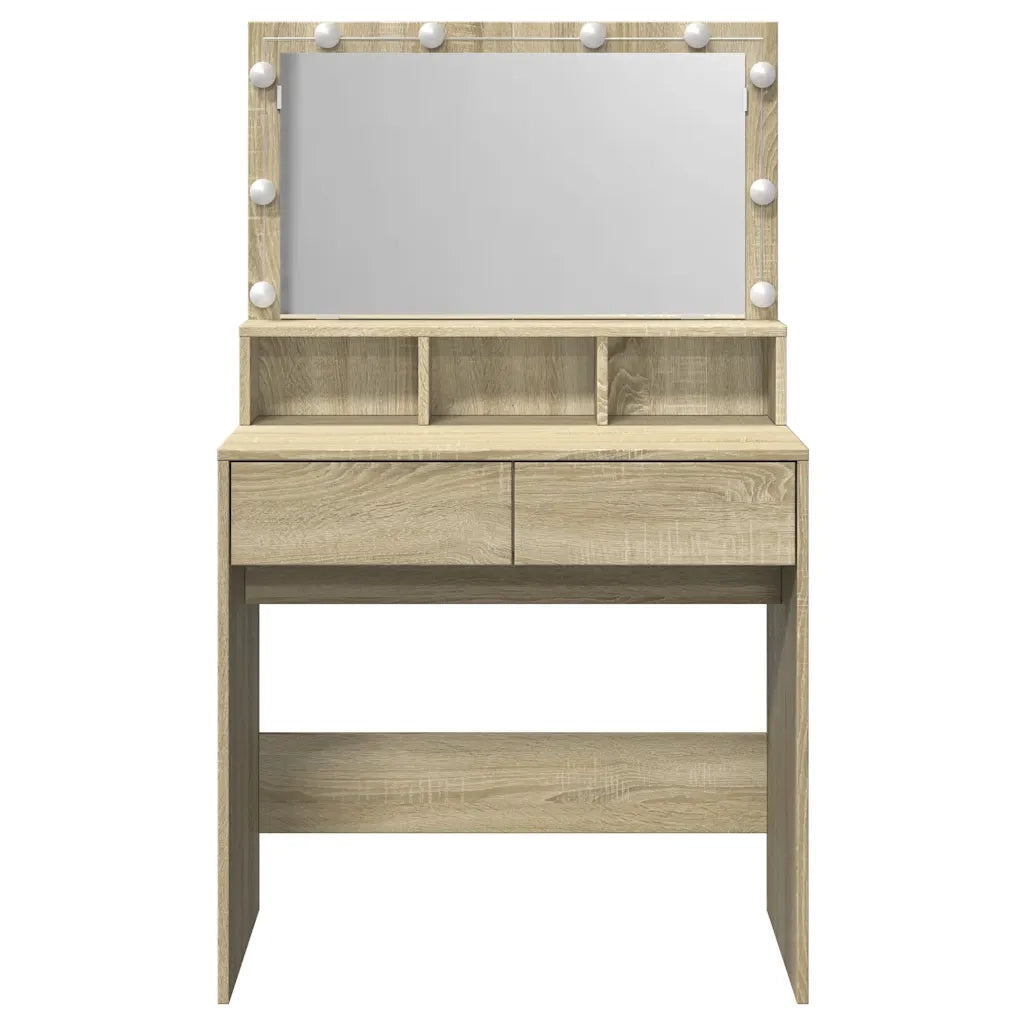 Toeletta con LED Rovere Sonoma 80x41x134,5 cm