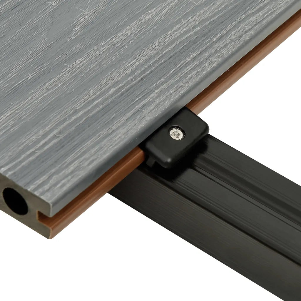 Listoni Decking WPC con Accessori Marroni e Grigi 40 mÂ² 2,2 m