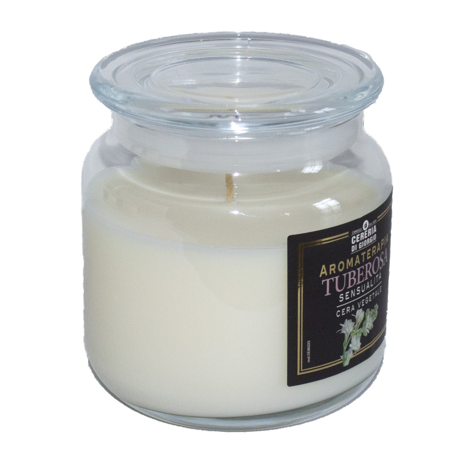CANDELA PROFUMATA IN GIARA AROMATERAPIA TUBEROSA