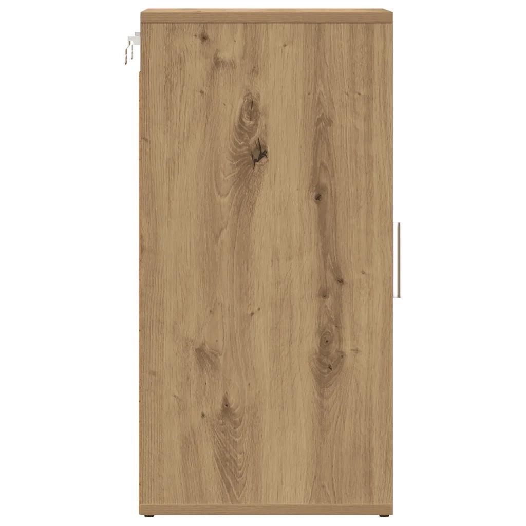 Scarpiera con anta 32 x 35 x 70 cm ampio spazio contenitivo stile artigianale legno di rovere ingegnerizzato 02_0050917