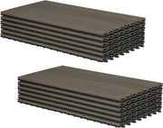 12 Pezzi Piastrella per Pavimento da Giardino Terrazza Pavimento ad Incastro per Casa Fai da Te Pavimentazione in WPC 30x60 cm caffè