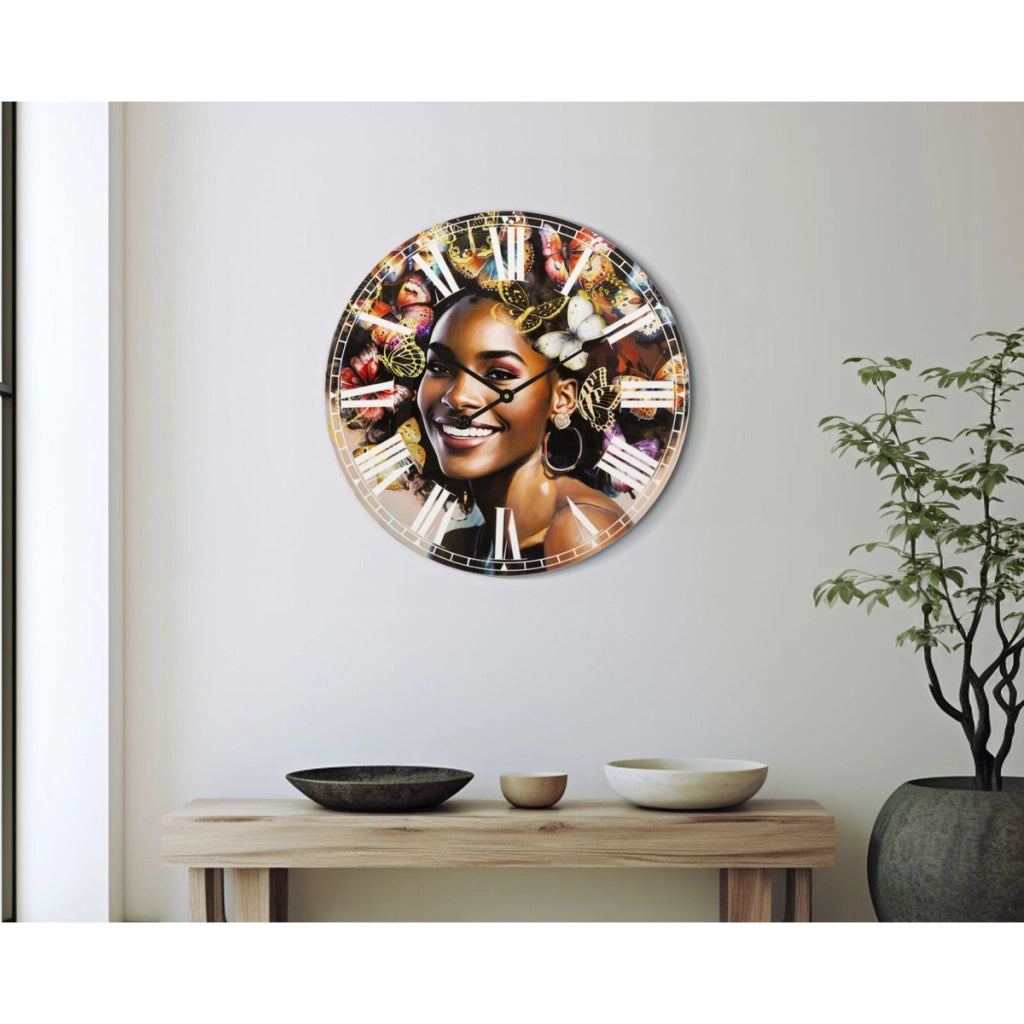 Orologio da Parete Africa 3, Multicolore, MDF, 60x4,5x60 cm