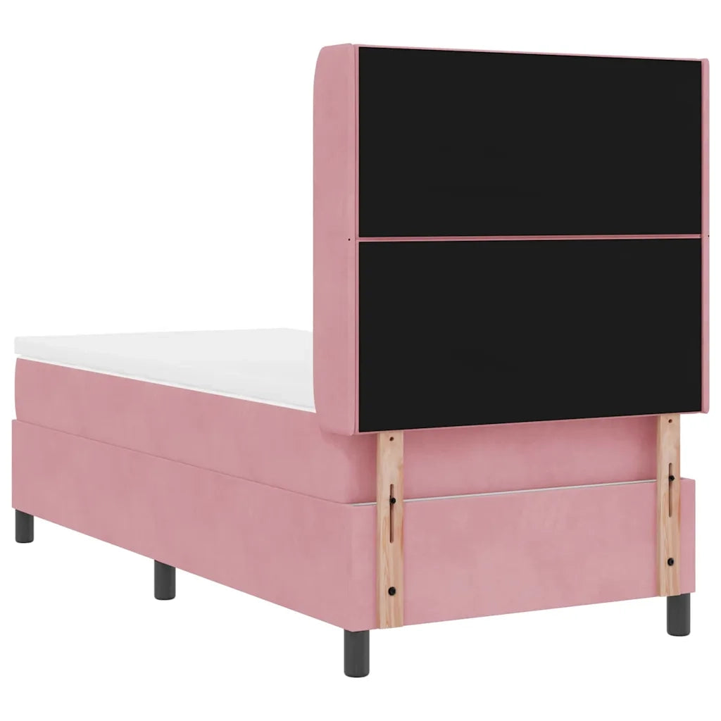 Letto a molle con strisce LED Rosa 100 x 200 cm Velluto 3343915