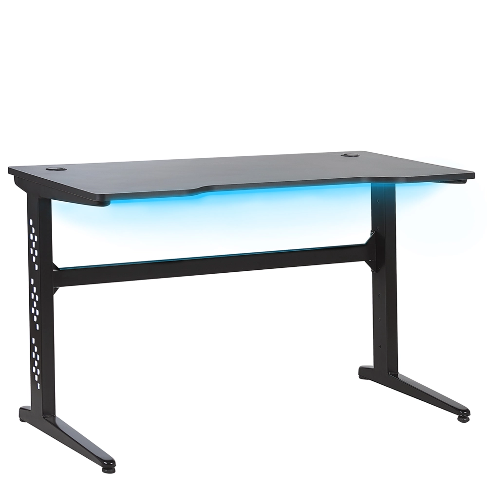 Scrivania da gioco con gambe in metallo MDF Nero rettangolare 120 x 60 cm con luci RGB Mobili per ufficio a casa dal design moderno