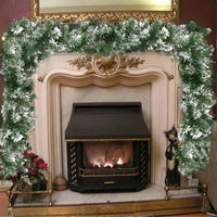 Ghirlanda Natalizia Innevata 270 cm e 180 Punte Super Folta per Camino Ringhiera