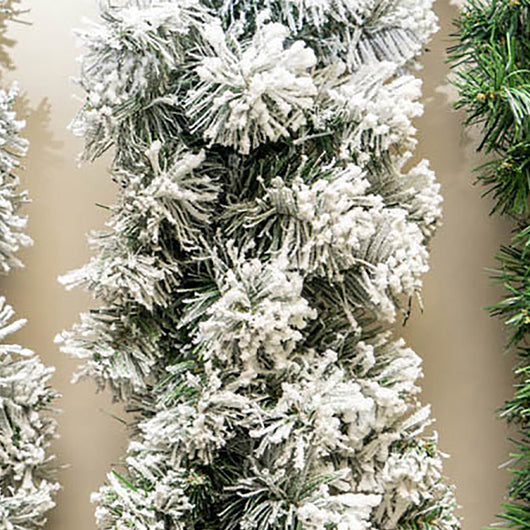 Ghirlanda Natalizia Innevata 270 cm e 180 Punte Super Folta per Camino Ringhiera