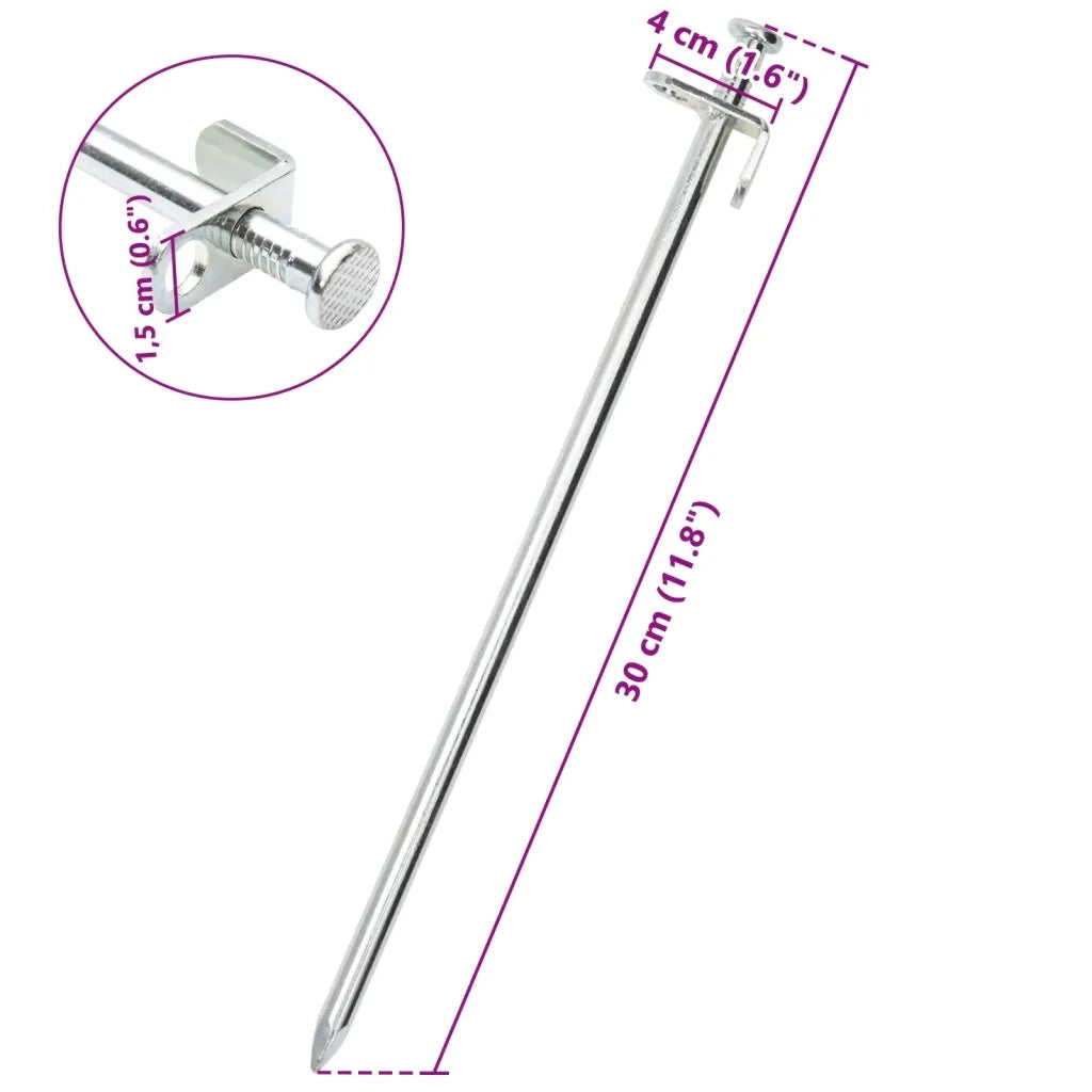 Picchetti per Tenda 24 pz 30 cm 8 mm in Acciaio Zincato 4009357