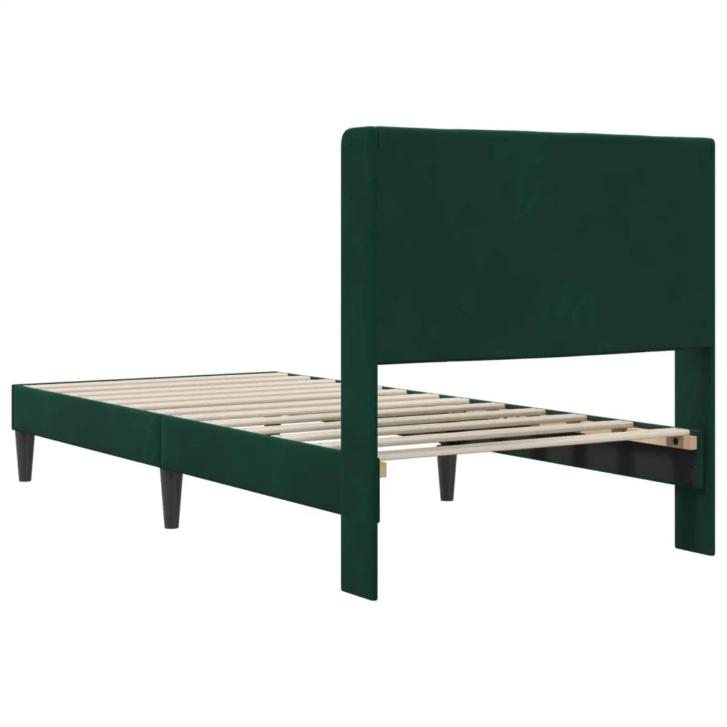 Struttura del letto-Giroletto Verde Scuro 90 x 200 cm Velluto 394135