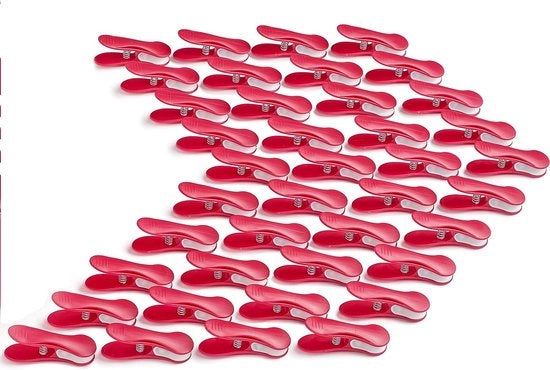 Clip per capelli Premium, 40 pezzi, colore Viva Magenta, bianco