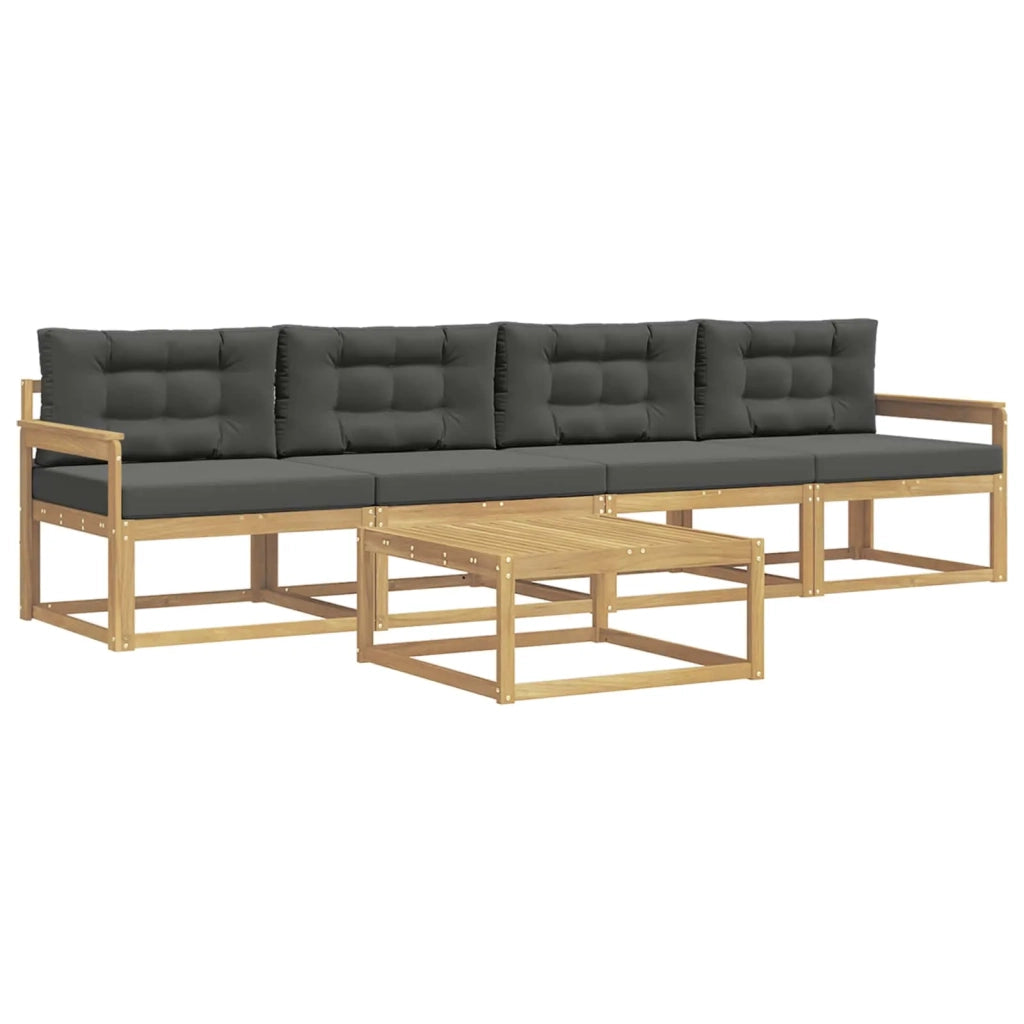 Set di divani da esterno con cuscino 4 pcs Bianco e Antracite