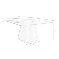 Tavolo da pranzo quadrata noce