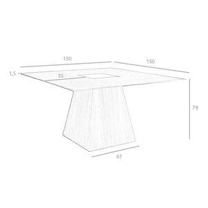 Tavolo da pranzo quadrata noce